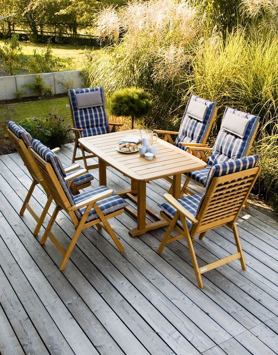 assives Eichenholz“ und „natürliche Maserung“ sind starke semantische Begriffe, die Google helfen, die Qualität deiner Produkte einzuordnen. Moderne Gartenmöbeln